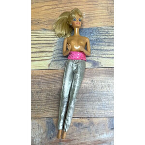 Vintage Mattel 1966 Barbie Doll Blonde Blue Eyes Twist 'n Turn Redressed Earring